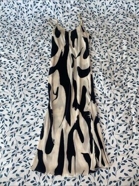SHEIN Black and Beige Abstract Maxi Slip Dress